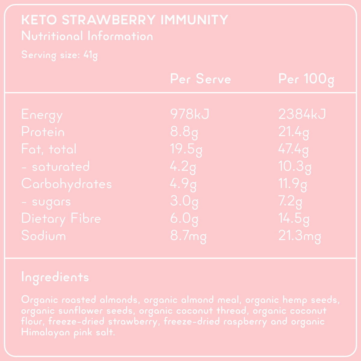KETO STRAWBERRY IMMUNITY Superfood Breakfast Box